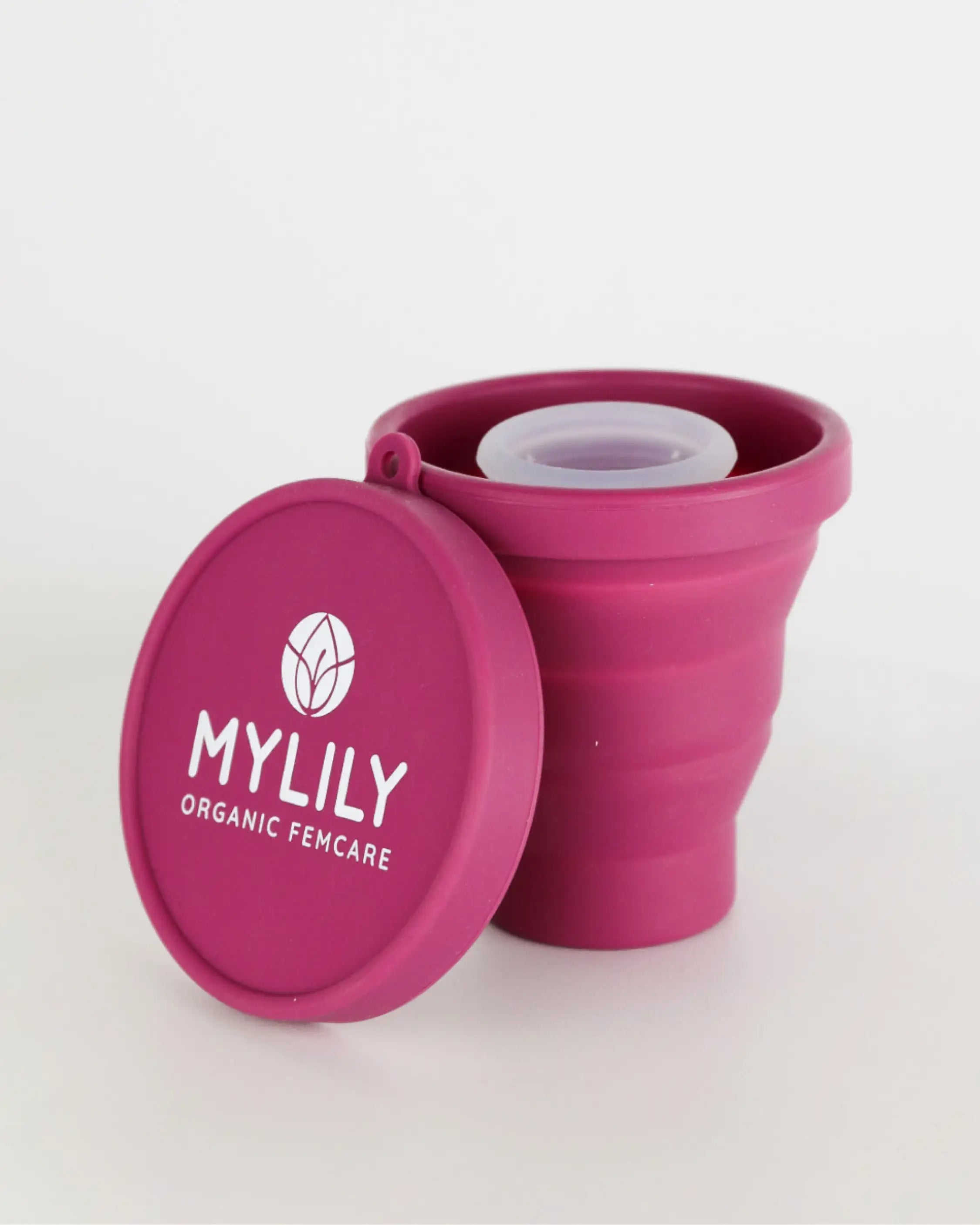 Reinigungsbehälter für Menstruationstasse in der Farbe Beere von MYLILY #farbe_beere