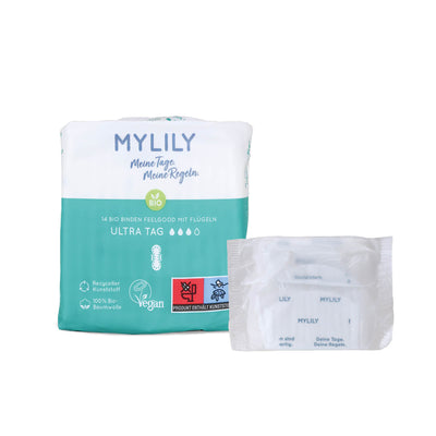 Die nachhaltigen MYLILY Tagbinden sind natürlich weich, ultra dünn und trotzdem gehen sie bei ihrer Saugstärke keine Kompromisse ein. Damit unterstützen sie Schülerinnen, Gäste und Mitarbeitenden während ihrer Menstruation und tragen dazu bei das Tabu rund um die Menstruation zu brechen.